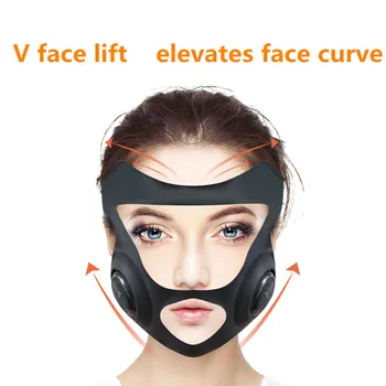 Microcurrent Tváre Výťah Spevnenie ľahko vytvára V tvare tvár s dvojitou vlnou masáž tváre obväzy na zlepšenie relax