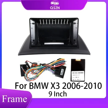 Auto Multimediálne Rám Kábel Canbus Dekodér pre BMW X3 2006-2010 Android Stereo Dash Montáž Panel 9 Palec 2 Din Rádio Audio Fascia